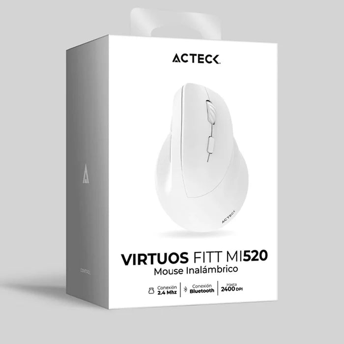 Mouse Acteck Vertical Fitt Mi520 Bt Recargable Blanco (Ac-936231)