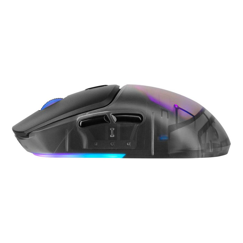 Mouse Gamer Game Factor Mow700-Bk Rgb Óptico 26000 Dpi Inalámbrico 2.4Ghz Y Bt 3 Carcasas Negro