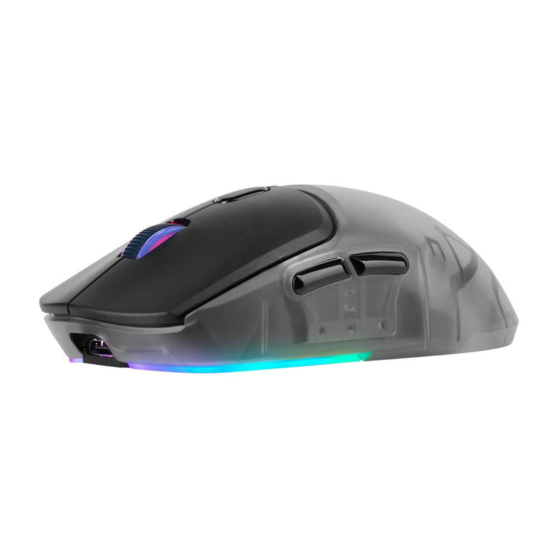 Mouse Gamer Game Factor Mow700-Bk Rgb Óptico 26000 Dpi Inalámbrico 2.4Ghz Y Bt 3 Carcasas Negro