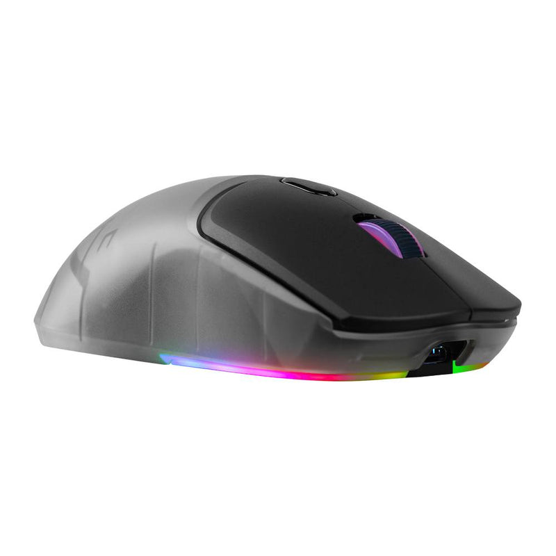 Mouse Gamer Game Factor Mow700-Bk Rgb Óptico 26000 Dpi Inalámbrico 2.4Ghz Y Bt 3 Carcasas Negro