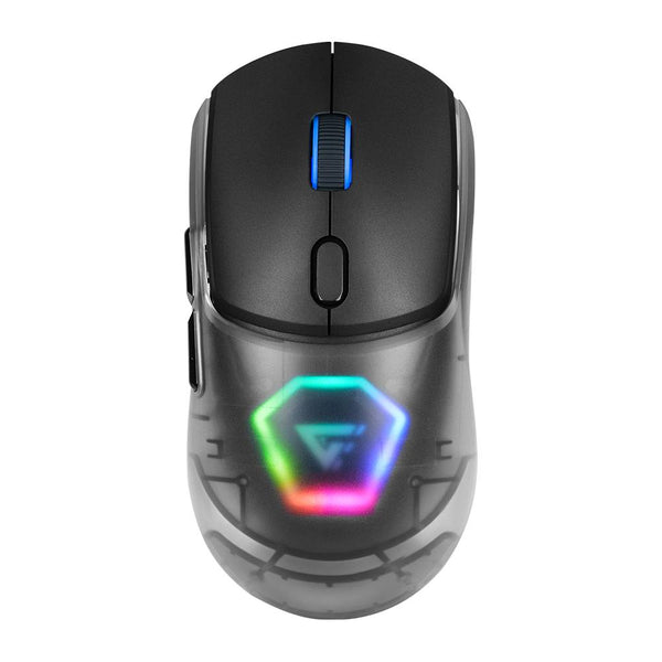 Mouse Gamer Game Factor Mow700-Bk Rgb Óptico 26000 Dpi Inalámbrico 2.4Ghz Y Bt 3 Carcasas Negro