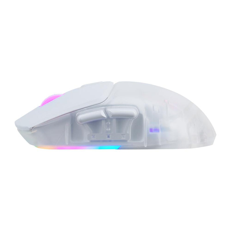 Mouse Gamer Game Factor Mow700-Wh Rgb Óptico 26000 Dpi Inalámbrico 2.4Ghz Y Bt 3 Carcasas Blanco