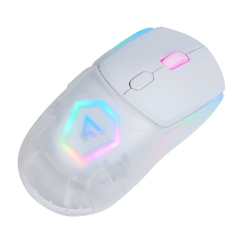 Mouse Gamer Game Factor Mow700-Wh Rgb Óptico 26000 Dpi Inalámbrico 2.4Ghz Y Bt 3 Carcasas Blanco