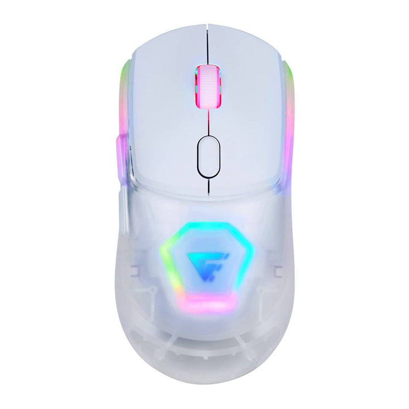 Mouse Gamer Game Factor Mow700-Wh Rgb Óptico 26000 Dpi Inalámbrico 2.4Ghz Y Bt 3 Carcasas Blanco