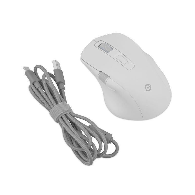 Mouse Gamer Getttech Inalambrico Cableado Blanco Rgb 6400 Dpi Ergonomico 1000Hz 7 Botones (GGM-RGBTR-01-WH)