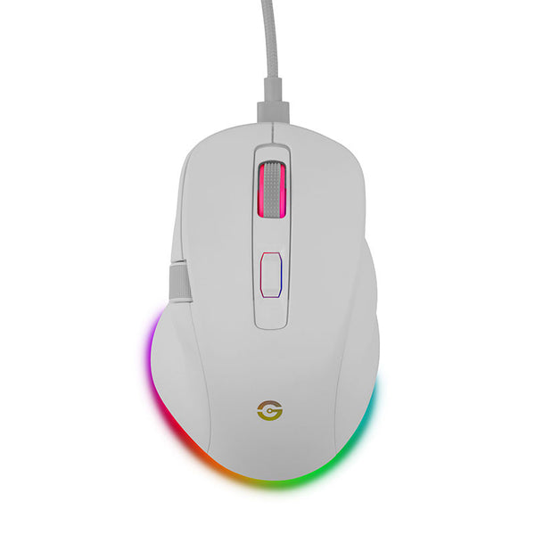 Mouse Gamer Getttech Inalambrico Cableado Blanco Rgb 6400 Dpi Ergonomico 1000Hz 7 Botones (GGM-RGBTR-01-WH)