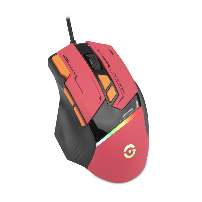 Mouse Getttech Gaming Ergonomico Rojo 7200 Dpi 3M Clics 125 Hz Rgb Gpm-Rgbwr-G1-Rd