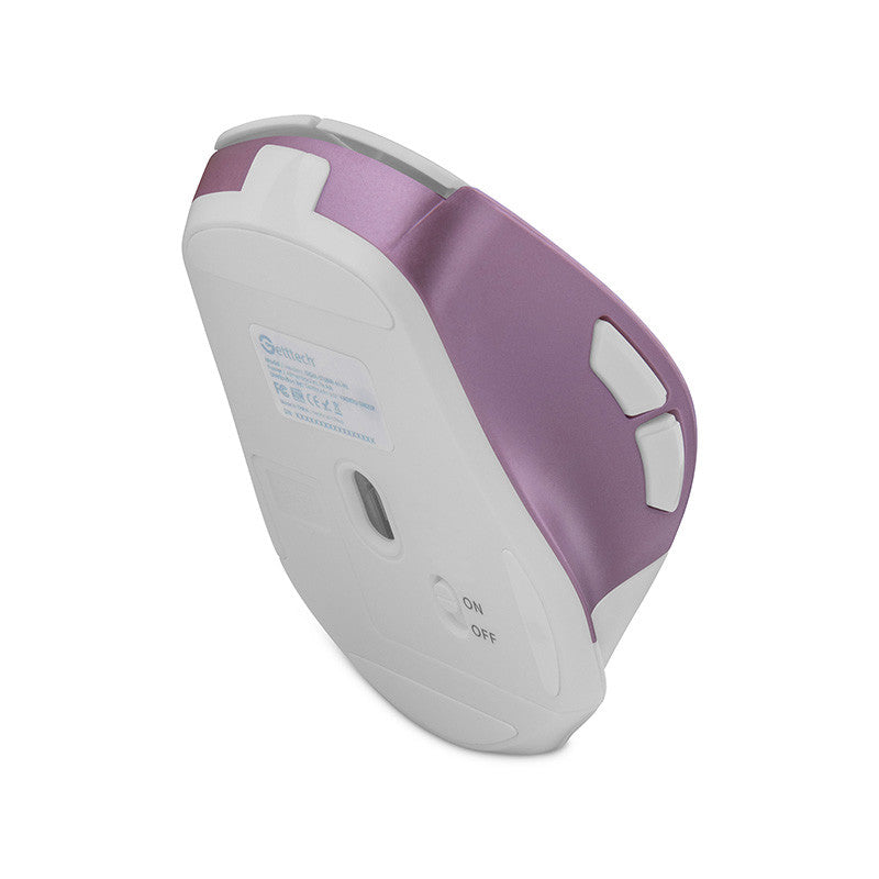 Mouse Getttech Inalambrico Silencioso Ergonomico Blanco Y Rosa 6 Botones 1600 Dpi 2.4G+Bt GGM-STDBW-01-PK