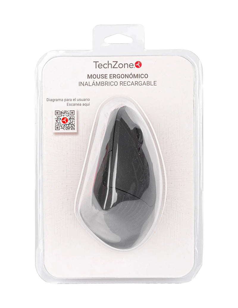 Mouse Inalámbrico Vertical Ergonómico Techzone  Ergono 02 Negro