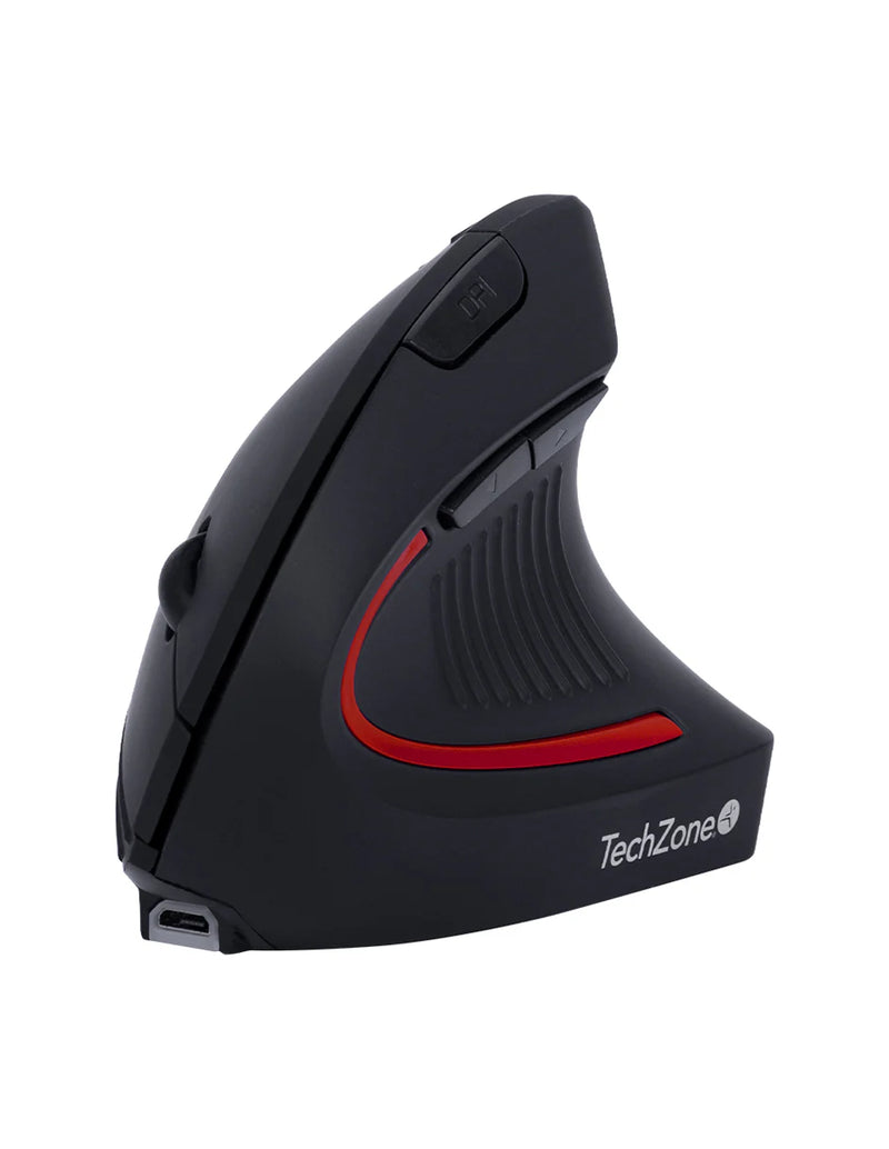 Mouse Inalámbrico Vertical Ergonómico Techzone  Ergono 02 Negro