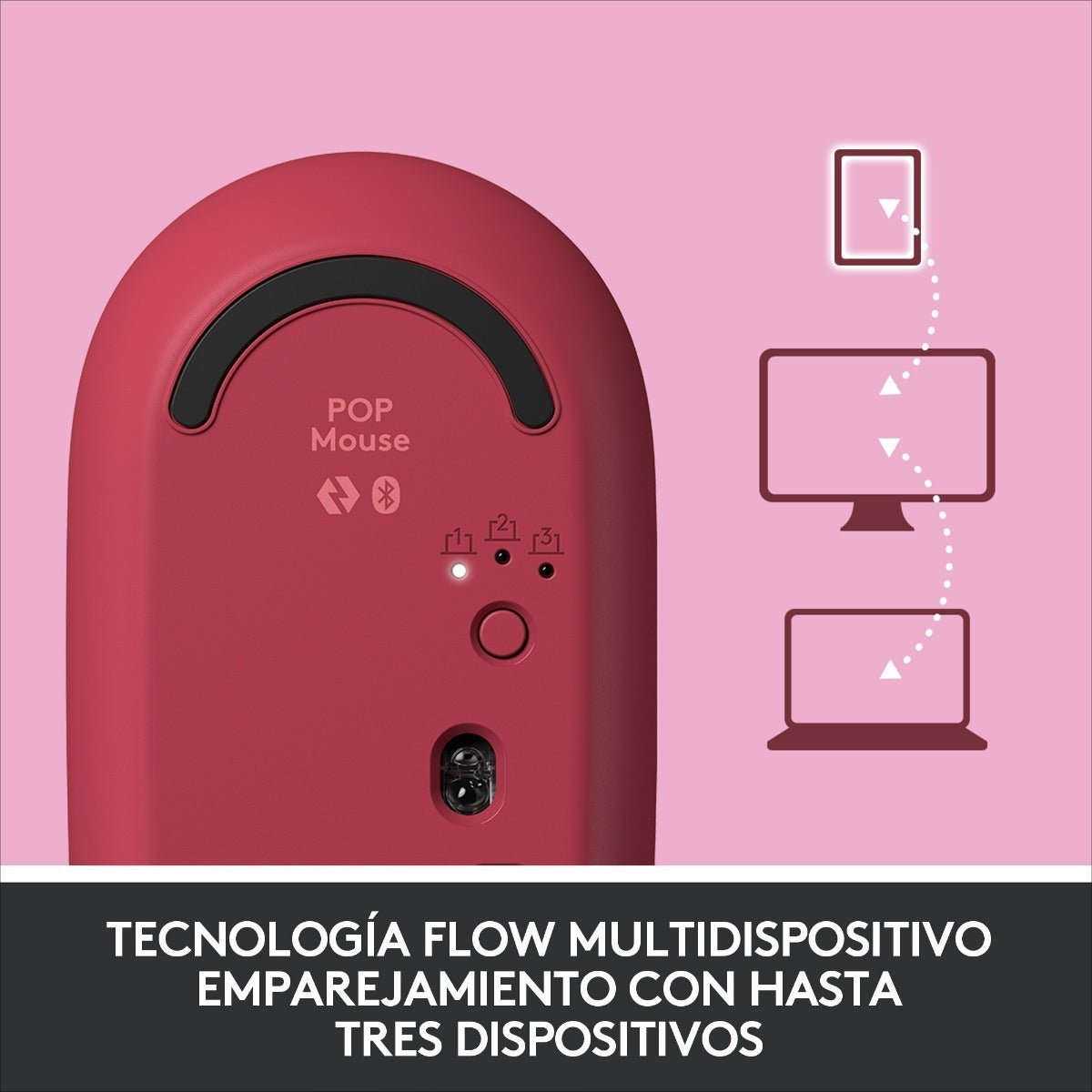 Mouse Logitech Pop Inalambrico Coral Rose (910-006551)