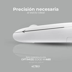 Mouse Ultra Delgado Acteck Edge Mi460 Inalambrico Blanco (Ac-934114)