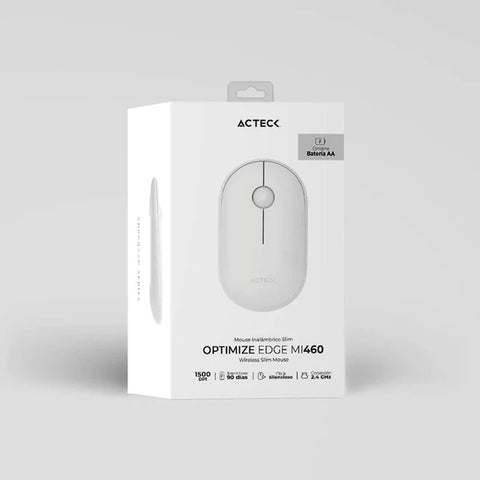 Mouse Ultra Delgado Acteck Edge Mi460 Inalambrico Blanco (Ac-934114)