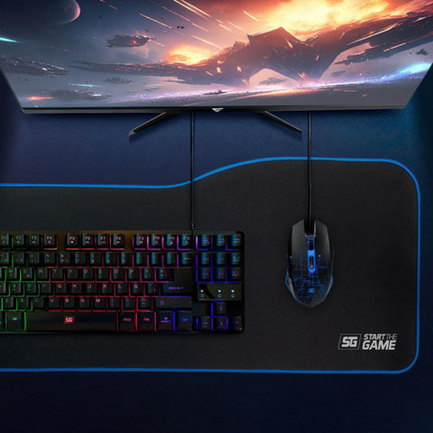 Mousepad Gamer Vorago Mpg-301 Xl Microfibra Antideslizante Color Negro