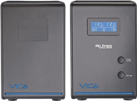 No Break Interactivo UPTEAM 3000 - Capacidad 3000VA/1800W con 4 Contactos NEMA - Opción a Banco de Baterías Adicional - Potencia Robusta