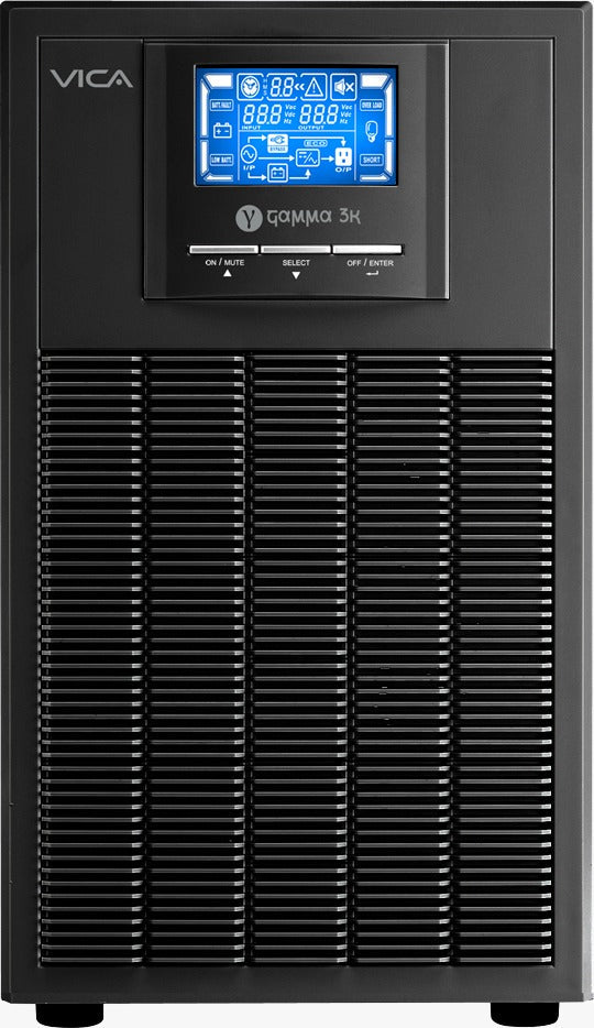 UPS Online Monofásico Torre GAMMA 3K - Potencia 3000VA/2700W con Doble Conversión - Protección Crítica 4 Contactos NEMA - Máxima Seguridad