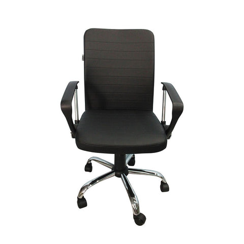 Silla Ejecutiva Nextep Ne-650R Altura Ajustable Reclinable Polipiel/Base Giratoria Color Negro