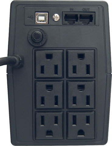 No Break Con Regulador Integrado 750Va 375Watts 6 Tomas Reguladas Y Respaldadas Tipo Nema 5-15R,Software De Monitoreo 3 Años De Garantia 2 En Bateria