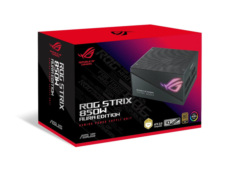 Fuente De Poder Asus Rog-Strix-850G-Aura-Gaming 850W Gold 80 Plus