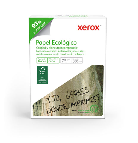 Papel Xerox Ecologico Tamaño Carta 93% Blancura