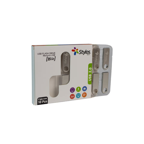 Paquete de 10 Memorias USB STYLOS de 16GB