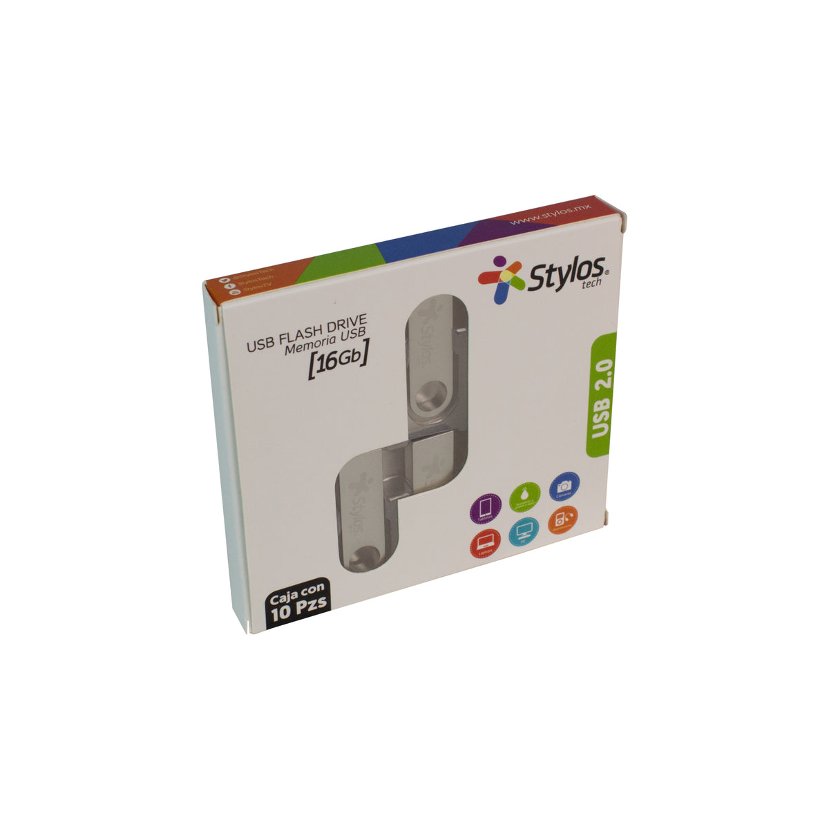 Paquete de 10 Memorias USB STYLOS de 16GB