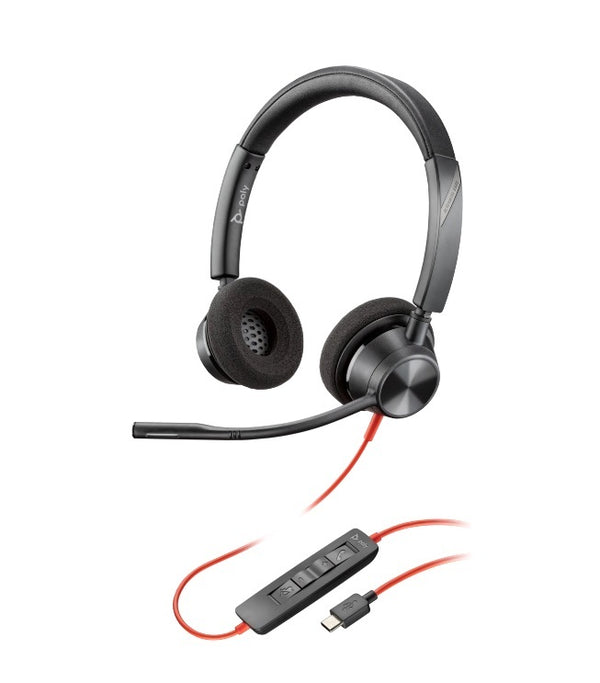 Poly Diadema Blackwire 3320 Stereo -M Usb-C Hs +Usb-C/A Adaptador (8X220AA)