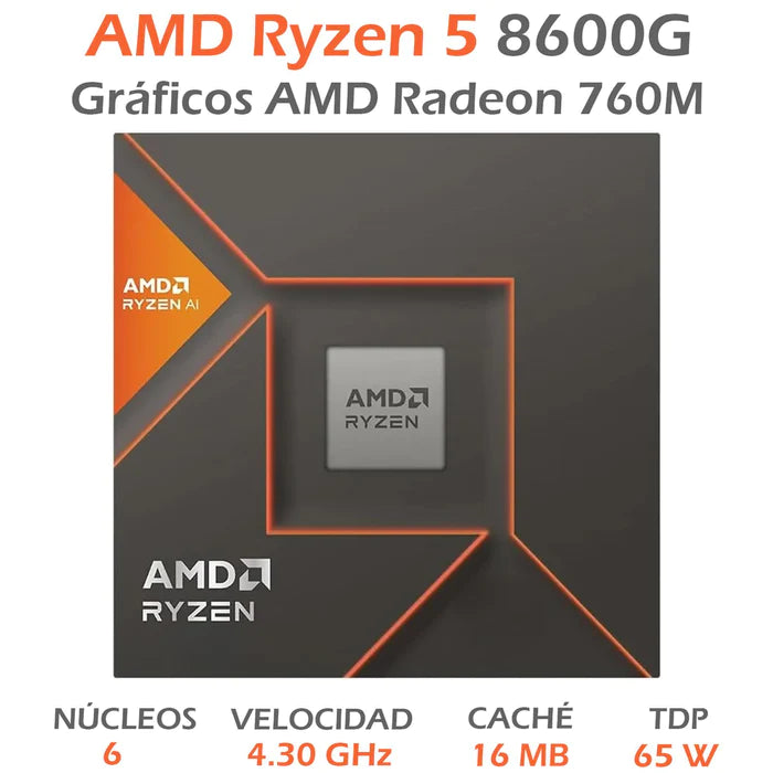 Procesador Amd Ryzen 5 8600G Radeon Graphics Am5 4.3Ghz (100-100001237Box)