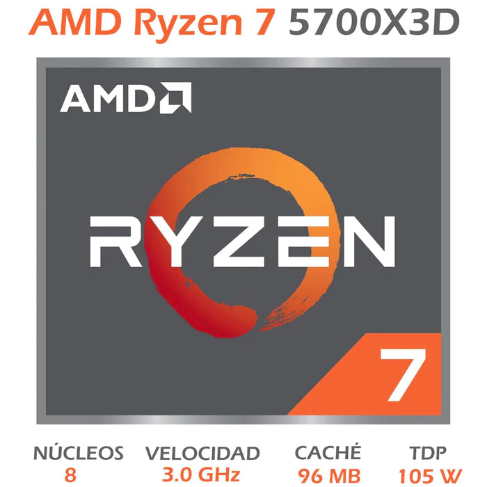 Procesador Amd Ryzen 7 5700X 3D Am4 3.0Ghz (100-100001503Wof)