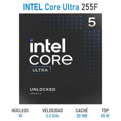 Procesador Intel Core Ultra 5 225F Socket 1851 Oficina Productividad Nueva Generación