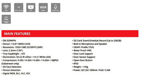 Provision Camara Video Portero Doorbell Ir /Led Bco 2Mp (Db-320Wipn)