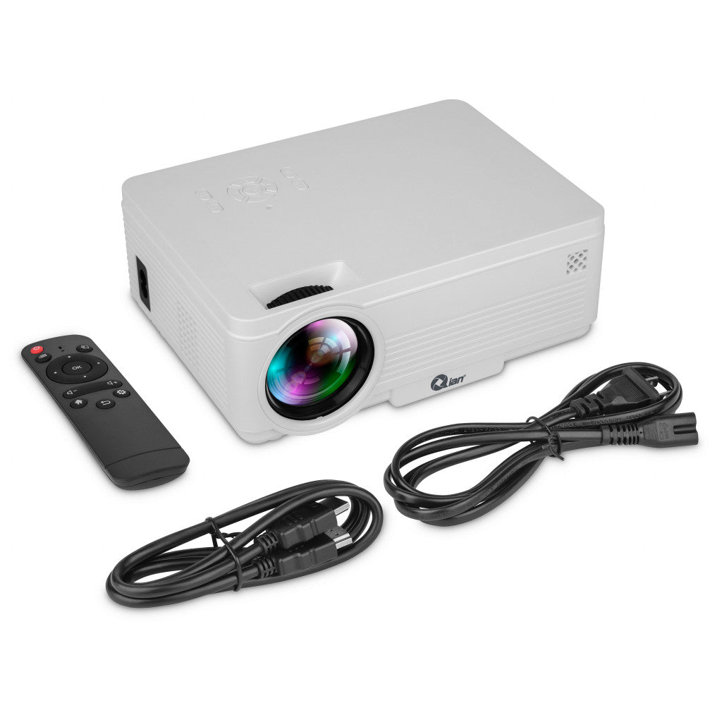 Proyector Qian Blanco Lcd 200 Lúmenes, Bluetooth, Hdmi, Usb, Av, Aux, Con Altavoz - Modelo QXP-ETHRX