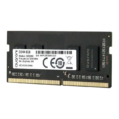 Memoria RAM Quaroni DDR4 8GB SODIMM para Laptop a 3200 MHz - Dale Nueva Vida a tu Equipo - Rápida