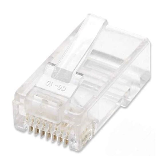 Plug Rj45 Cat5e Multifilar Utp Bote 100 Pzas Oro 15-Micras; Contactos Con Baño De Oro De 15 µ. - 790055