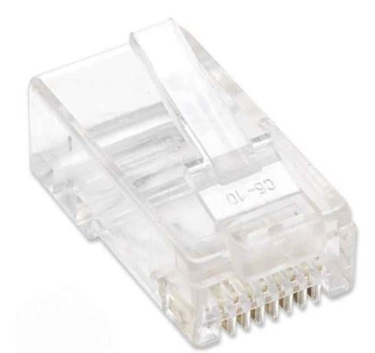 Plug Rj45 Cat5e Multifilar Utp Bote 100 Pzas Oro 15-Micras; Contactos Con Baño De Oro De 15 µ. - 790055