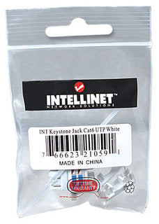 JACK RJ45 CAT6 KEYSTONE DE IMPACTO BLANCO. Para uso con cable sin blindaje (UTP) Cat6 - Compatible con herramientas de ponchado 110 y Krone - 210591