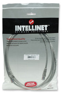 Cable de Red INTELLINET 318921 Cat5e - 1 m, RJ-45, RJ-45, Macho/Macho, Gris