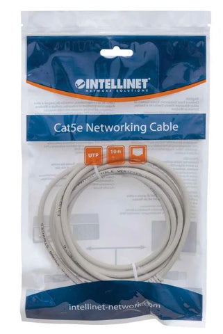 Cable de red - Cat5e, UTP RJ45 Macho / RJ45 Macho, 3.0 m, Color Gris, Contactos con baño de oro para una mejor conexión. - 319768