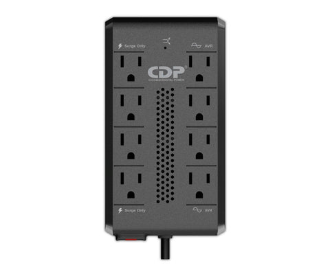Regulador de Voltaje CDP RAVR1408 1410VA/700W AVR, 8 Salidas - Protección de 175 Julios - Ideal Hogar y Oficina - Nuevo Garantizado