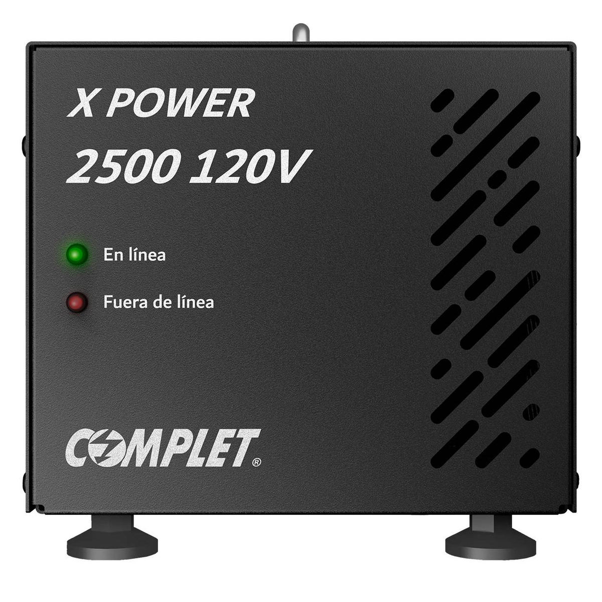 Regulador de Voltaje COMPLET X-POWER 2500 VA/2500W - Supresor de Picos 504J con 2 Contactos - Soporta Carga Pesada - Potencia Extrema