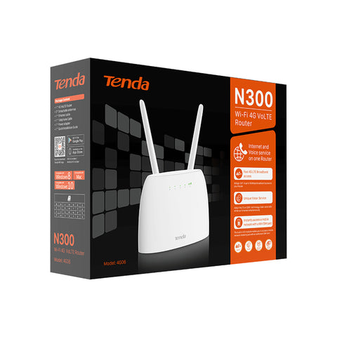 Router TENDA 4G06 Blanco - Compartición de Red Celular 4G con Ranura SIM - Internet en Cualquier Lugar - Conectividad Total