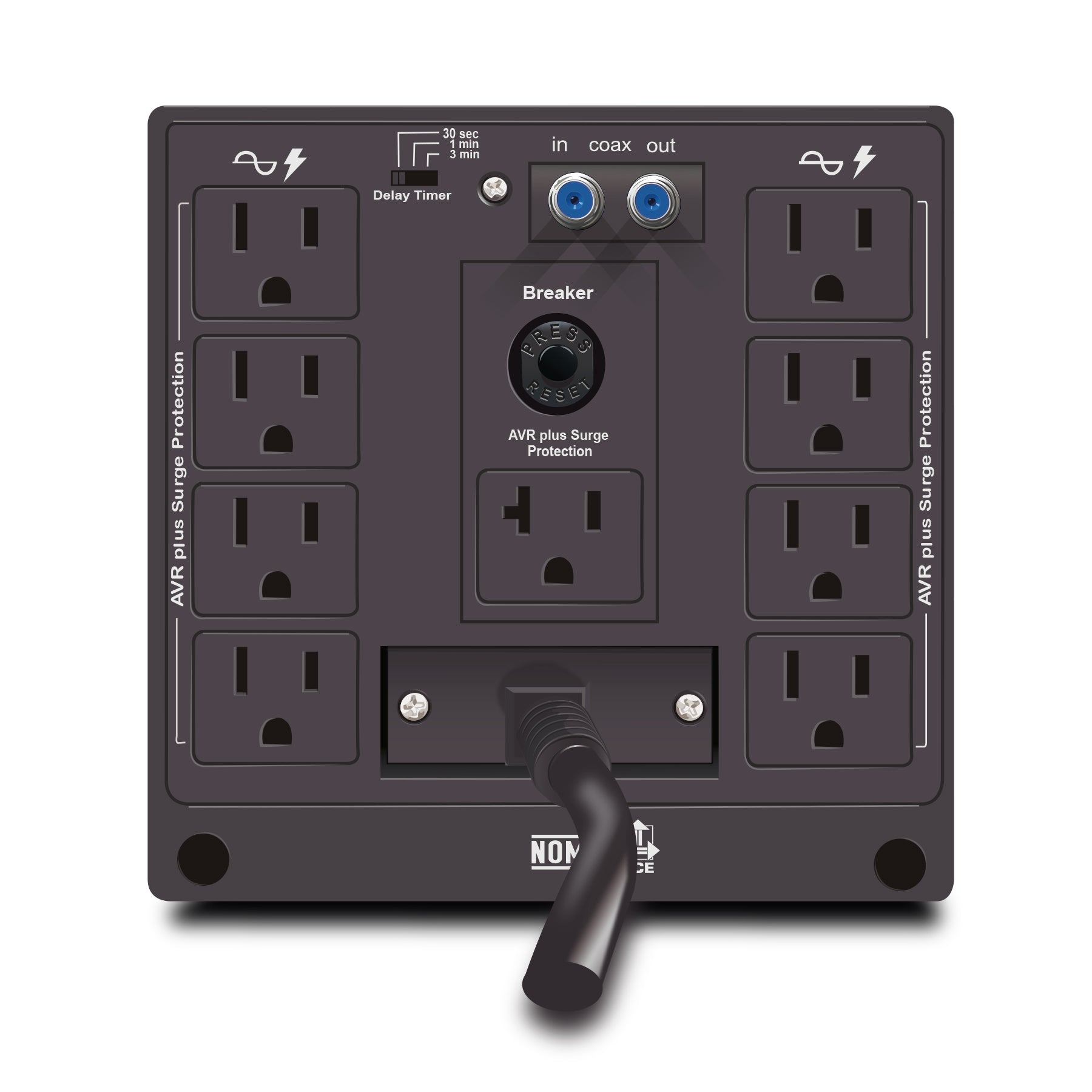 Regulador Cdp R-Avr5008 De 5000Va/2500W, 9 Contactos, Color Negro.