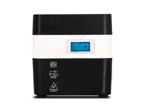 Regulador de voltaje 4 salidas AC 120 V, 4 usb de carga, Negro/Blanco