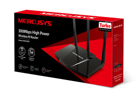 Router Mercusys MW330HP inalámbrico Ethernet rápido Banda única (2,4 GHz) Negro
