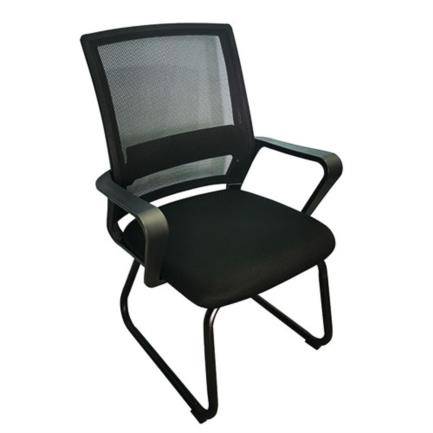 Silla De Visita Nextep Ne-652N Con Descansabrazos Tela/Malla Color Negro