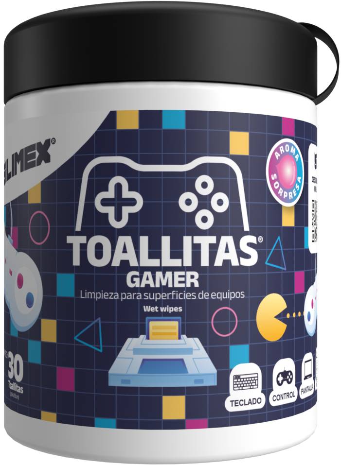 TOALLITAS GAMER CONT. NETO 30 Toallitas 20x20cm Limpieza Impecable - La Higiene que los Gamers Exigen