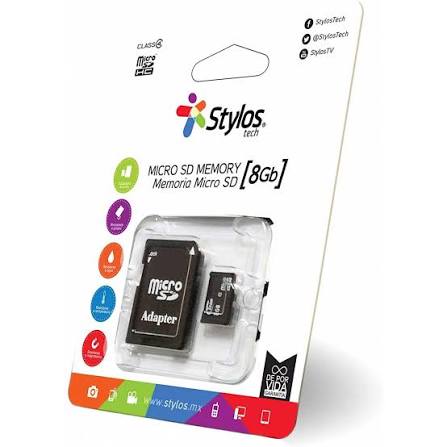 Memoria Micro SD Stylos 8GB STMS81B - Almacenamiento Confiable - Expansión Segura para Celulares y Audio