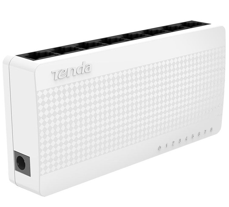 Switch TENDA S108 Blanco - 8 Puertos Ethernet de Bajo Consumo 4.2W - Expande tu Red Fácilmente - Compacto y Confiable