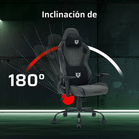 Silla Gamer Balam Rush Thunder Max V7, Carga Maxima 150 Kg, Soporte Lumbar Y Reposacabezas, Piston Clase 4, Inclinacion 180°,  Reposabrazos 2D, Color Gris - BR-940740