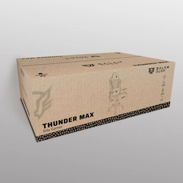 Silla Gamer Balam Rush Thunder Max V7, Carga Maxima 150 Kg, Soporte Lumbar Y Reposacabezas, Piston Clase 4, Inclinacion 180°,  Reposabrazos 2D, Color Gris - BR-940740